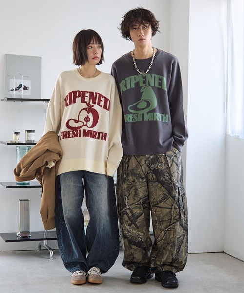 PBLIM（ページボーイリム）の「《UNISEX》フードジャガードニット（ニット/セーター・レディース・グレー系その他/ブラウン系その他/ベージュ系その他/ブルー系その他・FREE）」の15枚目の写真