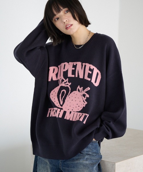 PBLIM（ページボーイリム）の「《UNISEX》フードジャガードニット（ニット/セーター・レディース・グレー系その他/ブラウン系その他/ベージュ系その他/ブルー系その他・FREE）」の6枚目の写真