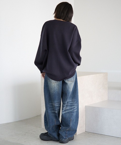 PBLIM（ページボーイリム）の「《UNISEX》フードジャガードニット（ニット/セーター・レディース・グレー系その他/ブラウン系その他/ベージュ系その他/ブルー系その他・FREE）」の9枚目の写真