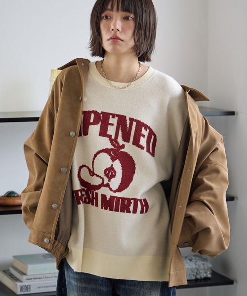 PBLIM（ページボーイリム）の「《UNISEX》フードジャガードニット（ニット/セーター・レディース・グレー系その他/ブラウン系その他/ベージュ系その他/ブルー系その他・FREE）」の10枚目の写真