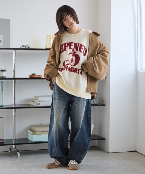 PBLIM（ページボーイリム）の「《UNISEX》フードジャガードニット（ニット/セーター・レディース・グレー系その他/ブラウン系その他/ベージュ系その他/ブルー系その他・FREE）」の11枚目の写真