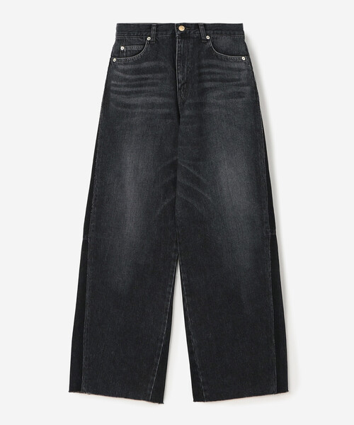 Bshop（ビショップ）の「SERGE | リメイク 2トーンデニムパンツ WOMEN（デニムパンツ・レディース・インディゴブルー/ブラック系その他・23/24/25）」の2枚目の写真