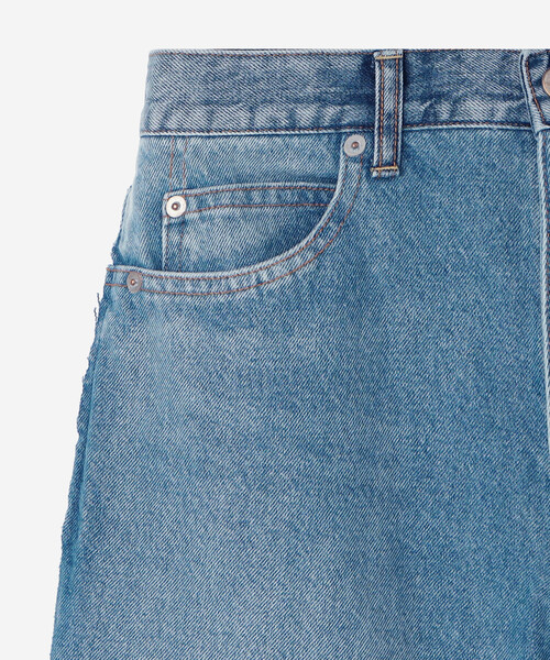 Bshop（ビショップ）の「SERGE | リメイク 2トーンデニムパンツ WOMEN（デニムパンツ・レディース・インディゴブルー/ブラック系その他・23/24/25）」の5枚目の写真