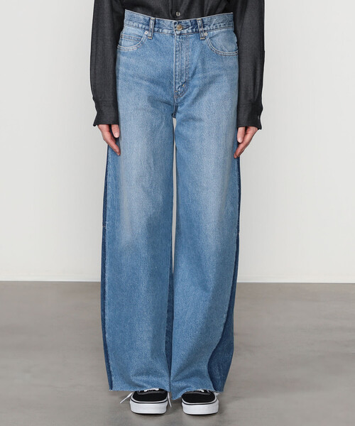 Bshop（ビショップ）の「SERGE | リメイク 2トーンデニムパンツ WOMEN（デニムパンツ・レディース・インディゴブルー/ブラック系その他・23/24/25）」の11枚目の写真