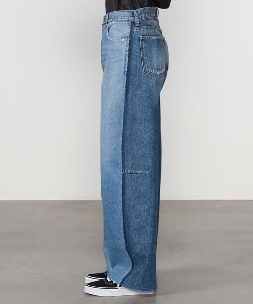 Bshop（ビショップ）の「SERGE | リメイク 2トーンデニムパンツ WOMEN（デニムパンツ・レディース・インディゴブルー/ブラック系その他・23/24/25）」の12枚目の写真