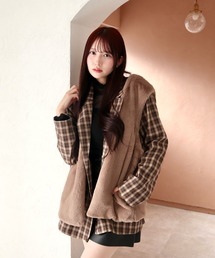 ノーカラーファーベスト