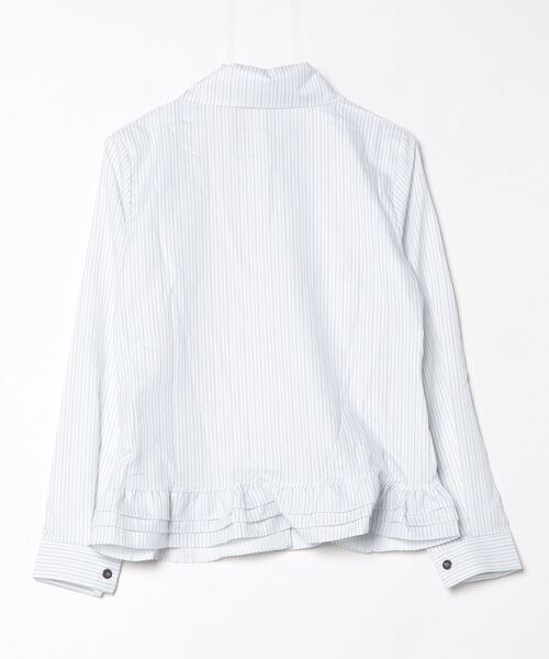 gossip!ロサンゼルス(ゴシップロサンゼルス)の「YUGA フリル裾ストライプトップス(シャツ/ブラウス・レディース・ホワイト・FREE)」の6枚目の写真