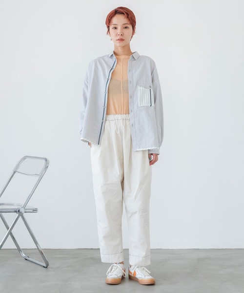 sneeuw（スニュウ）の「インビジブルフラワープルオーバー（Tシャツ/カットソー・レディース・ブルー/ピンク・1/3）」の7枚目の写真