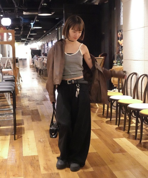 TEEN BOOP(ティーンブープ)の「Vintageレザーブルゾン(ライダースジャケット・レディース・ブラウン/ブラック・FREE)」の5枚目の写真