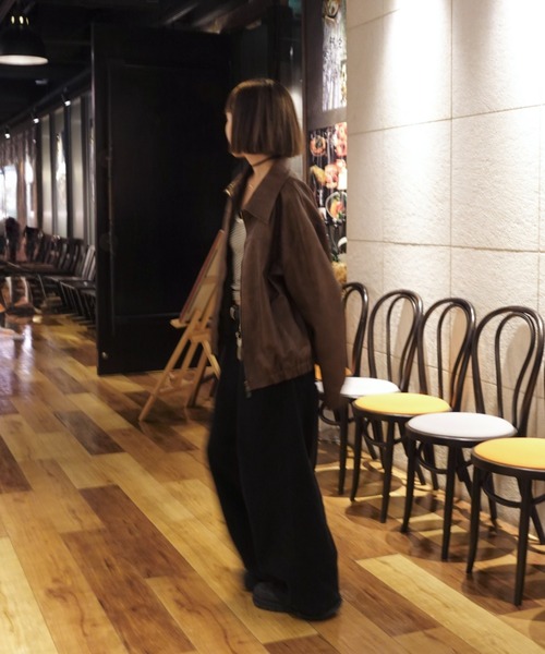 TEEN BOOP(ティーンブープ)の「Vintageレザーブルゾン(ライダースジャケット・レディース・ブラウン/ブラック・FREE)」の9枚目の写真