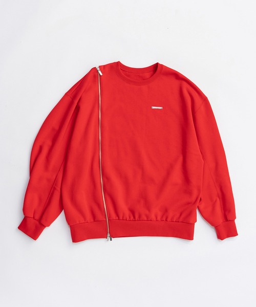 PRANK PROJECT（プランクプロジェクト）の「オーバーサイズジッパースウェット / Oversized Zipper Sweatshirt（スウェット・レディース・レッド/グレー/ブラック・FREE）」の6枚目の写真