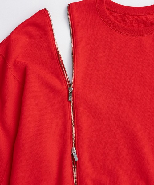 PRANK PROJECT（プランクプロジェクト）の「オーバーサイズジッパースウェット / Oversized Zipper Sweatshirt（スウェット・レディース・レッド/グレー/ブラック・FREE）」の7枚目の写真