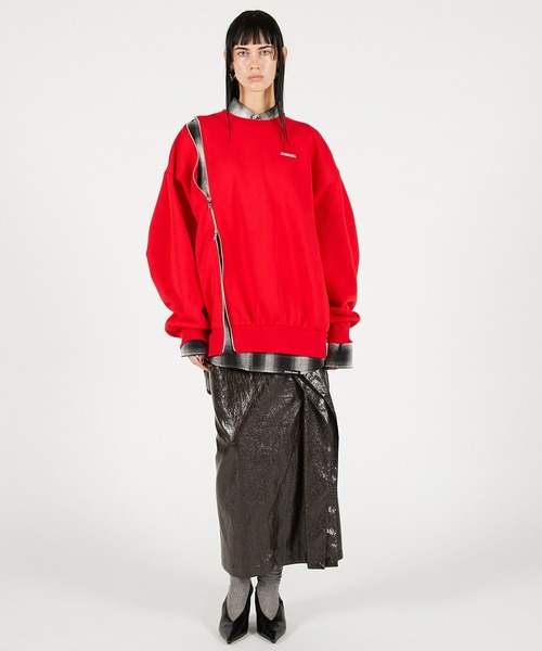 PRANK PROJECT（プランクプロジェクト）の「オーバーサイズジッパースウェット / Oversized Zipper Sweatshirt（スウェット・レディース・レッド/グレー/ブラック・FREE）」の16枚目の写真