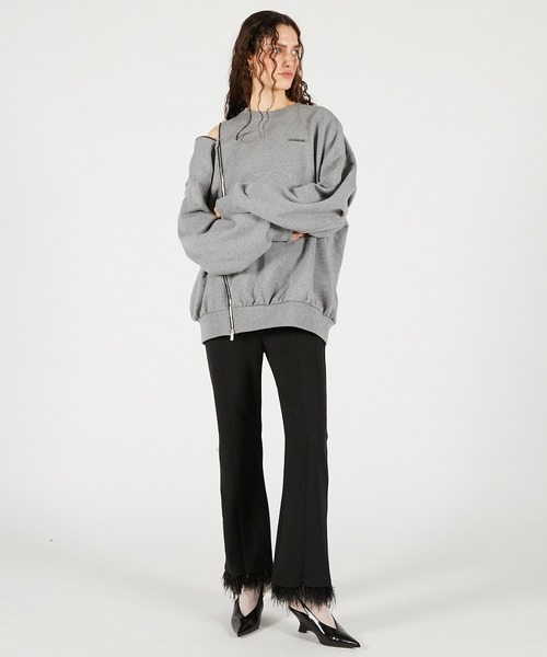 PRANK PROJECT（プランクプロジェクト）の「オーバーサイズジッパースウェット / Oversized Zipper Sweatshirt（スウェット・レディース・レッド/グレー/ブラック・FREE）」の14枚目の写真