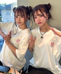 チュウカタベタイ（チュウカタベタイ）の「チュウカタベタイロゴ刺繍T-shirt（Tシャツ/カットソー）」