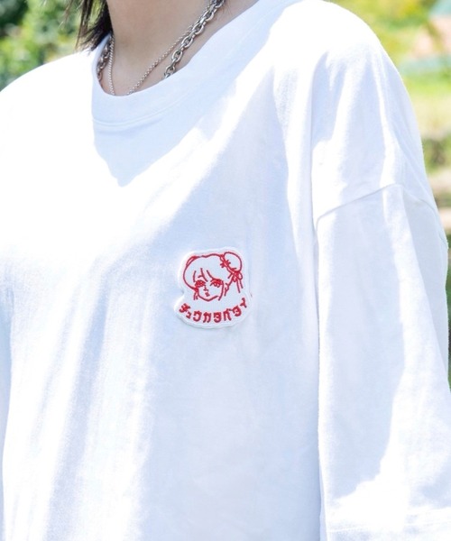チュウカタベタイ(チュウカタベタイ)の「チュウカタベタイロゴ刺繍T-shirt(Tシャツ/カットソー・レディース・ホワイト・XL/L/M)」の4枚目の写真