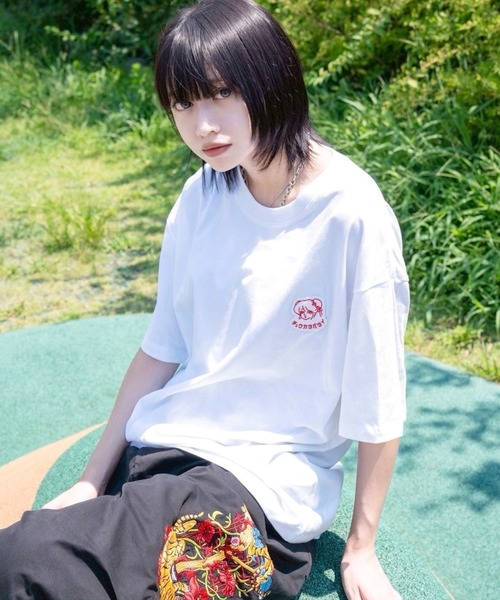 チュウカタベタイ(チュウカタベタイ)の「チュウカタベタイロゴ刺繍T-shirt(Tシャツ/カットソー・レディース・ホワイト・XL/L/M)」の7枚目の写真