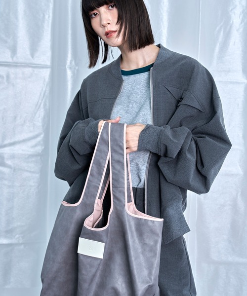 Nora Lily（ノラリリー）の「【Nora Lily】Smooth Fake Leather Combi Bag（トートバッグ・メンズ・ブラウン/ブラック/グレー・FREE）」の7枚目の写真