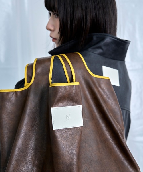 Nora Lily（ノラリリー）の「【Nora Lily】Smooth Fake Leather Combi Bag（トートバッグ・メンズ・ブラウン/ブラック/グレー・FREE）」の11枚目の写真