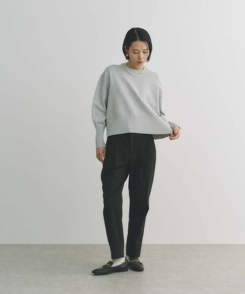 BIANCA（ビアンカ）の「【着回し抜群】スウェットライクニットプルオーバー（ニット/セーター・レディース・ネイビー/ピンク/グリーン/グレー系その他/オフホワイト・38）」の10枚目の写真