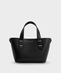 【極美品】CHARLES & KEITH トートバッグ2way黒 ポーチ付A4可 CHARLES & KEITH ブラック バッグ ポーチ付 極美品】CHARLES