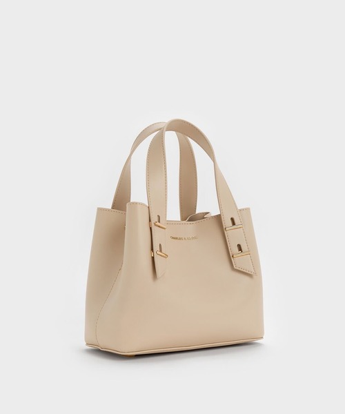 CHARLES & KEITH(チャールズ & キース)の「Shania ミニシャナイア ダブルハンドルトートバッグ(トートバッグ・レディース・オートミール/ブラック/ブルーグラス/チョコ/ライトベージュ・S)」の6枚目の写真