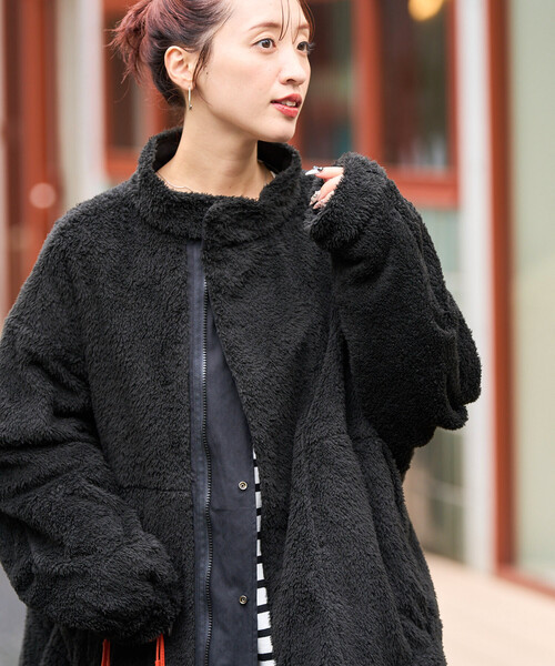 FREAK'S STORE（フリークスストア）の「限定展開　M65 リバーシブル ボア ショートコート（モッズコート・レディース・オリーブ/ブラック/ベージュ・ﾌﾘ-）」の13枚目の写真