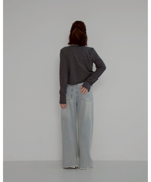 JUMELLE（ジュメロ）の「shishu border cardigan（カーディガン/ボレロ・レディース・ブラック・FREE）」の7枚目の写真