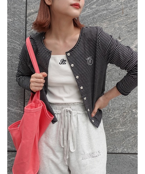 JUMELLE(ジュメロ)の「shishu border cardigan(カーディガン/ボレロ・レディース・ブラック・FREE)」の17枚目の写真