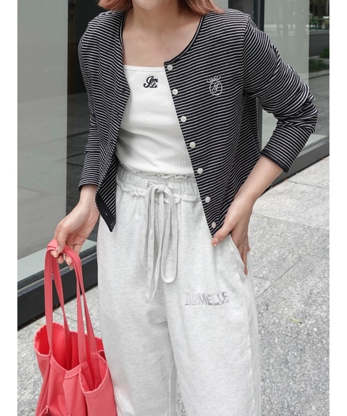 JUMELLE(ジュメロ)の「shishu border cardigan(カーディガン/ボレロ・レディース・ブラック・FREE)」の16枚目の写真