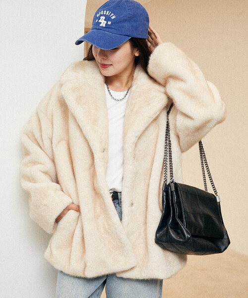 PUBLUX(パブリュクス)の「PUBLUX/パブリュクス フェイクファーコート 限定展開(その他アウター・レディース・ナチュラル/ブラウン・フリ-)」の19枚目の写真