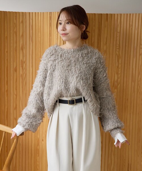 ドッキングスリーブシャギーニット(LA-333)（ニット/セーター