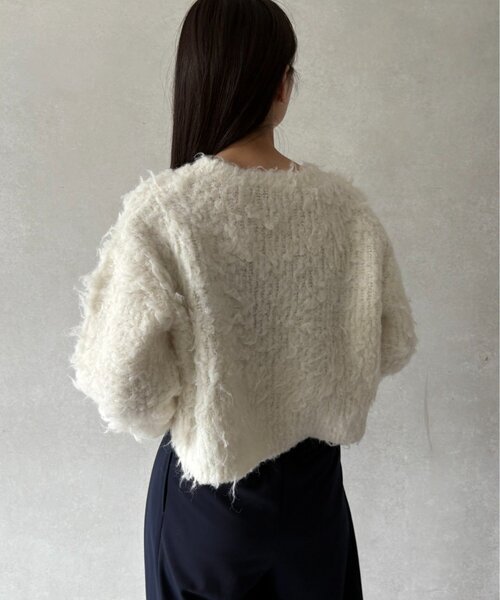 gemeil（ジェムイル）の「ドッキングスリーブシャギーニット(LA-333)（ニット/セーター・レディース・グレー/アイボリー/グレイッシュベージュ・FREE）」の12枚目の写真