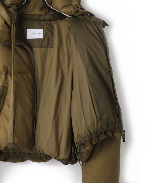 サステナブル】2WAYフーディショートダウン/撥水（ダウンジャケット