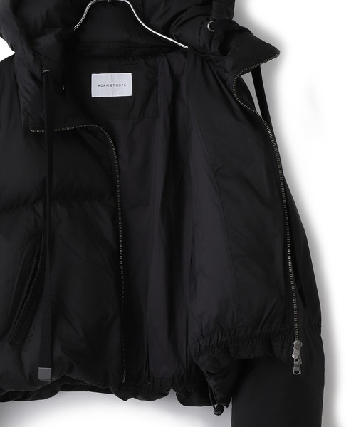 サステナブル】2WAYフーディショートダウン/撥水（ダウンジャケット