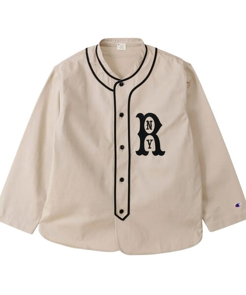 Champion（チャンピオン）の「【Champion/チャンピオン】BASEBALL SHIRT ベースボールシャツ（シャツ/ブラウス・メンズ・グリーン/ネイビー/ベージュ・M/L）」の3枚目の写真