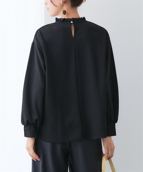 7days Life Styling(セブンデイズライフスタイリング)の「【裏側起毛であったか】フリルネックトップス<大きいサイズ有>(Tシャツ/カットソー・レディース・オフホワイト/ブラック・S/M/L/LL/3L)」の10枚目の写真