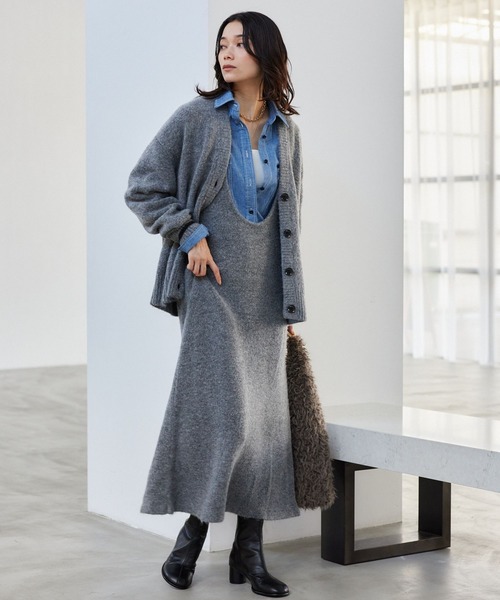 BARNYARDSTORM（バンヤードストーム）の「BARNYARDSTORM / 2WAYシャギーニットワンピ（ワンピース・レディース・チャコール/ブラック・FREE）」の4枚目の写真