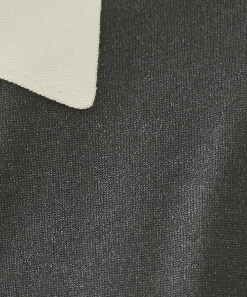 OPAQUE.CLIP(オペークドットクリップ)の「配色ポロ衿ニットワンピース【洗濯機OK】(ワンピース・レディース・チャコール/ブラウン系その他5・38/40)」の6枚目の写真