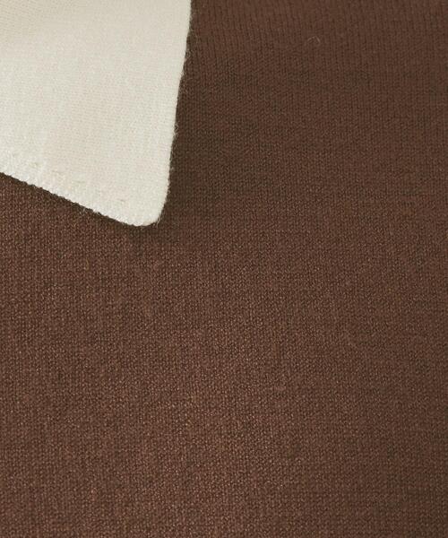 OPAQUE.CLIP(オペークドットクリップ)の「配色ポロ衿ニットワンピース【洗濯機OK】(ワンピース・レディース・チャコール/ブラウン系その他5・38/40)」の10枚目の写真