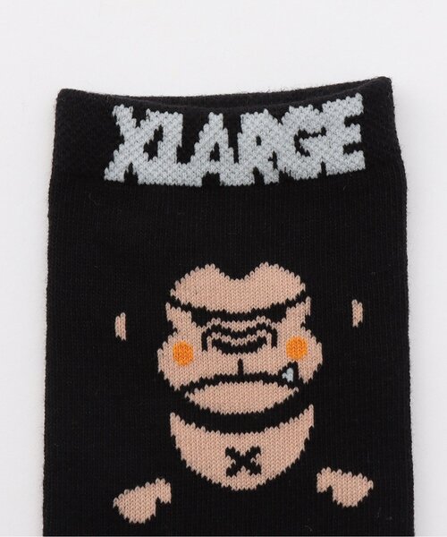XLARGE KIDS(エクストララージキッズ)の「ファニーゴリラクルーソックス(ソックス/靴下・キッズ・ブラック/ブラウン・13-15cm/15-17cm/17-19cm/19-21cm)」の3枚目の写真