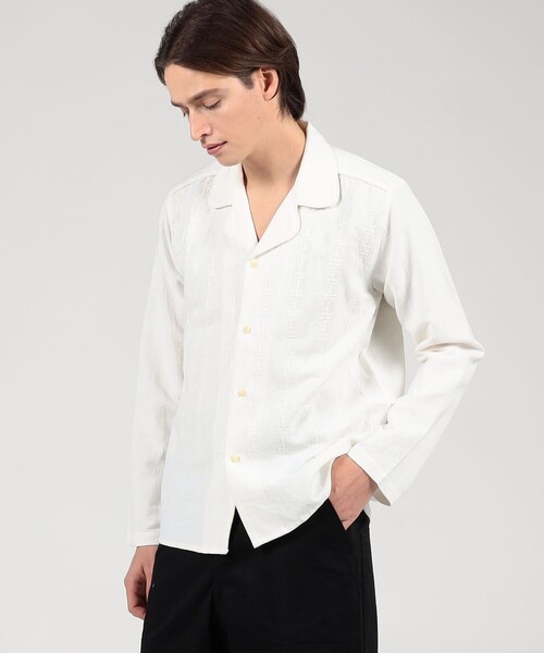 jupe by jackie(ジュップバイジャッキー)の「JUPE BY JACKIE オープンカラーシャツ(シャツ/ブラウス・メンズ・ホワイト・M)」の2枚目の写真