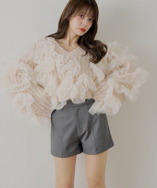 Chico(チコ)の「ラインストーンショートパンツ(その他パンツ・レディース・グレー/ブラウン/ブラック・FREE)」の11枚目の写真