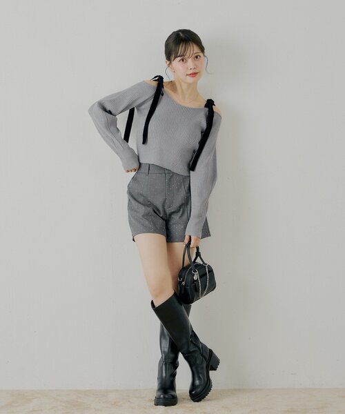 Chico(チコ)の「ラインストーンショートパンツ(その他パンツ・レディース・グレー/ブラウン/ブラック・FREE)」の7枚目の写真