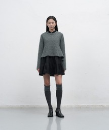 GENERAL IDEA（ジェネラルアイデア）の「【GENERAL IDEA】ニットレイヤードシャツワンピース / WOMAN KNIT LAYERED RUFFLE SHIRT ONE-PIECE（ワンピース）」
