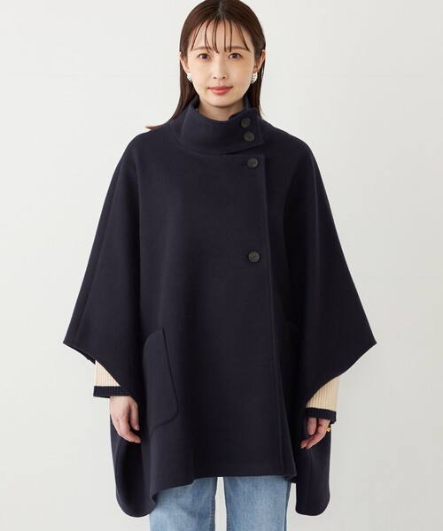 セール】SHIPS Colors:〈手洗い可能〉ジャージー メルトン ポンチョ