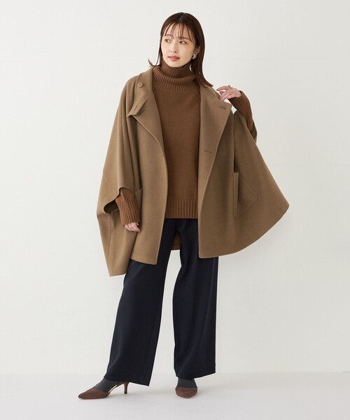 セール】SHIPS Colors:〈手洗い可能〉ジャージー メルトン ポンチョ