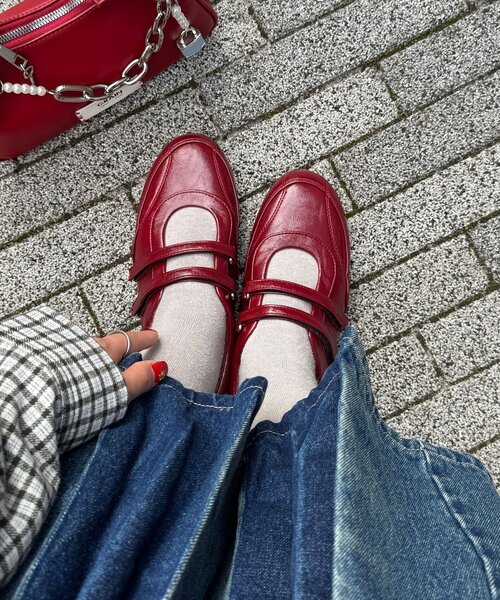 CIAOPANIC(チャオパニック)の「メリージェーンスニーカー(スニーカー・レディース・ブラウン/レッド・SMALL/MEDIUM/LARGE)」の1枚目の写真