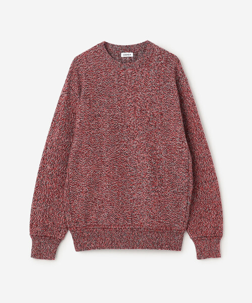 Coohem（コーヘン）の「COOHEM | カラーミックス クルーネックニットプルオーバー MEN（ニット/セーター・メンズ・レッド系その他・L/XL）」の2枚目の写真