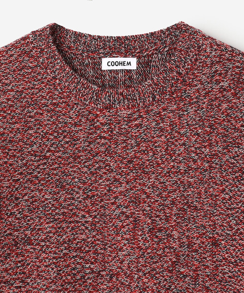Coohem（コーヘン）の「COOHEM | カラーミックス クルーネックニットプルオーバー MEN（ニット/セーター・メンズ・レッド系その他・L/XL）」の4枚目の写真